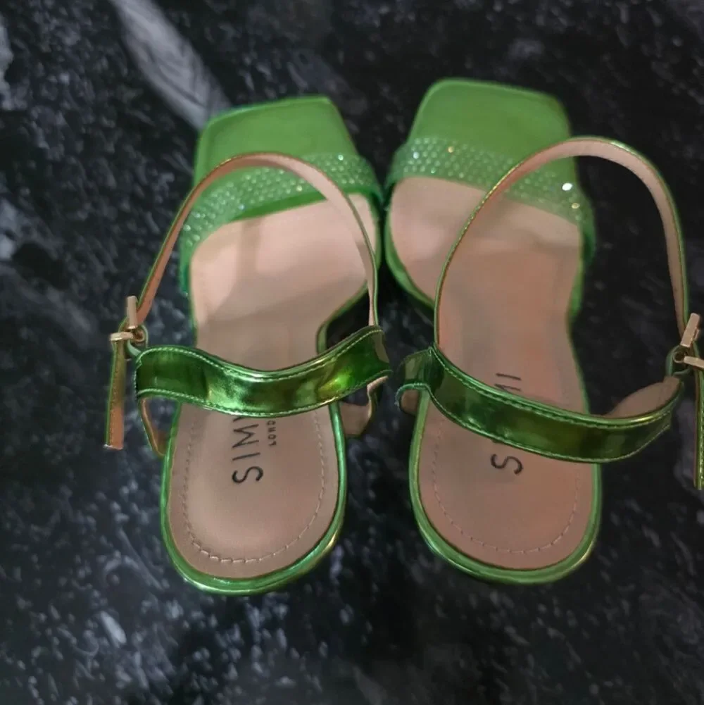 BRAND NEW SIMMI LONDON WIDE FIT RHINESTONE MULE SANDALS